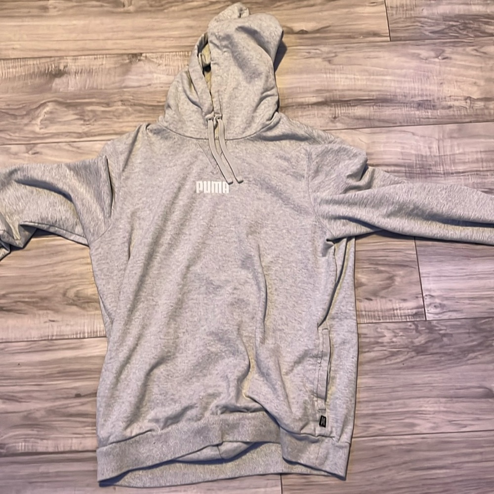 Grey puma hoodie shirt